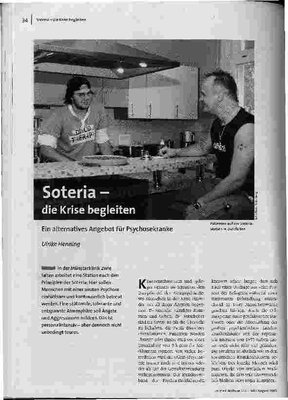 Soteria-die Krise begleitenEin alternatives Angebot für Psychosekranke