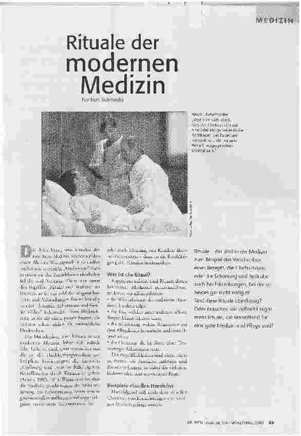 Rituale der modernen Medizin