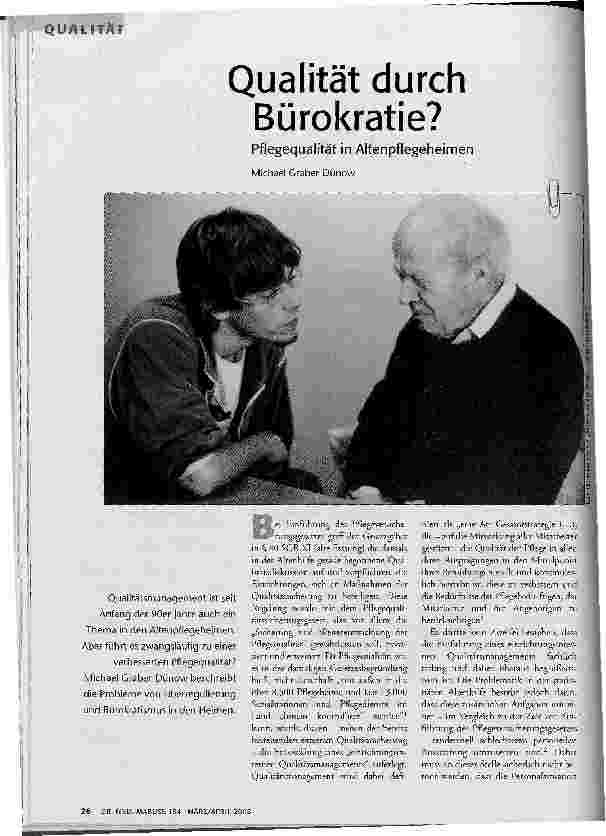 Qualität durch Bürokratie?Pflegequalität in Altenpflegeheimen