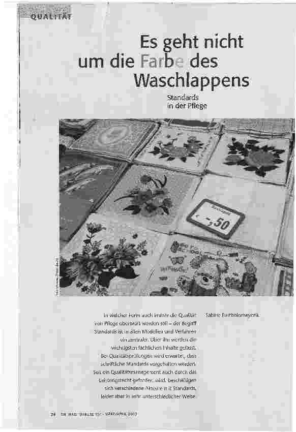 Es geht nicht um die Farbe des WaschlappensStandards in der Pflege