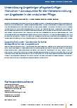 Unterstützung Angehöriger pflegebedürftiger Menschen – Ansatzpunkte für die Weiterentwicklung von Angeboten in der ambulanten Pflege