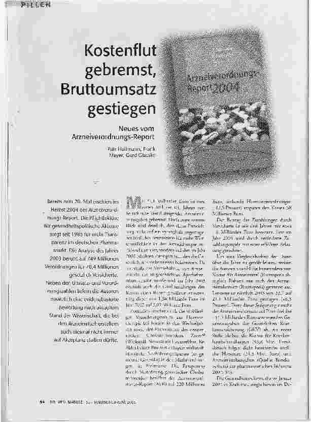 Kostenflut gebremst, Bruttoumsatz gestiegenNeues vom Arzneiverordnungs-Report