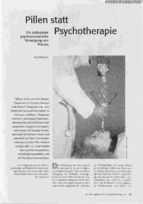 Pillen statt PsychotherapieDie ambulante psychosomatische Versorgung von Frauen