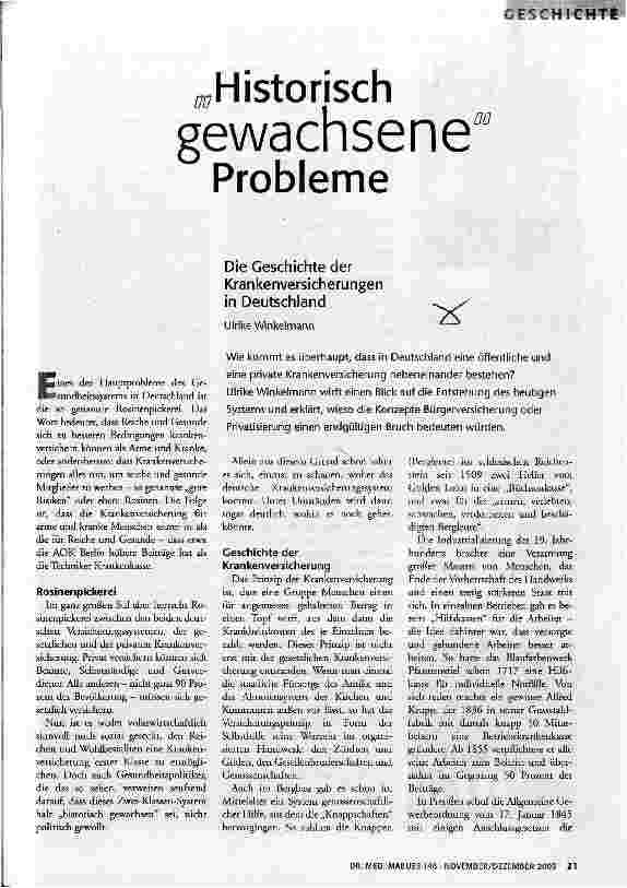 Historisch gewachsene Probleme