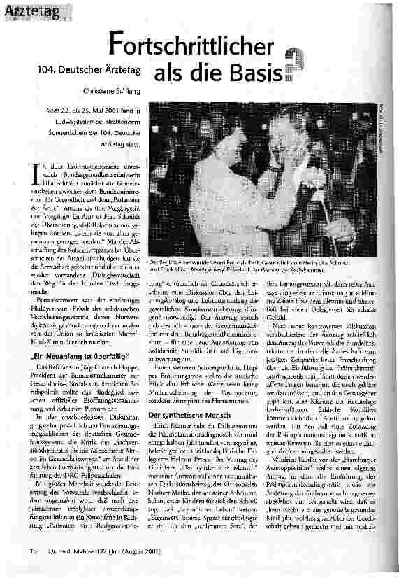 Fortschrittlicher als die Basis? 104. Deutscher Ärztetag