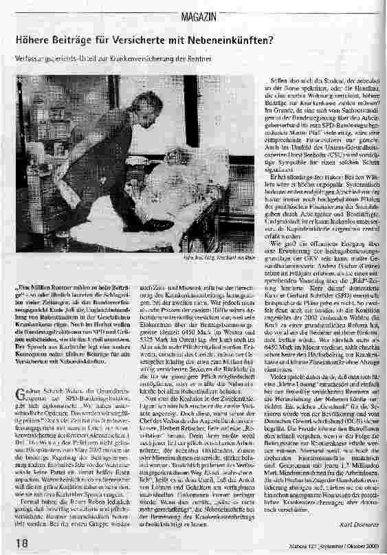 Höhere Beiträge für Versicherte mit Nebeneinkünften? Verfassungsgerichts-Urteil zur Krankenversicherung der Rentner