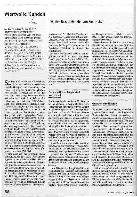 Wertvolle Kunden Illegaler Rezeptehandel von Apothekern