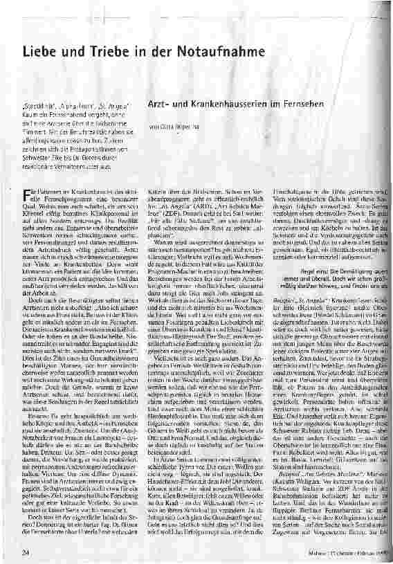 Arztund Krankenhausserien im Fernsehen