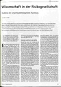 Wissenschaft in der Risikogesellschaft Probleme der umweltepidemiologischen Forschung