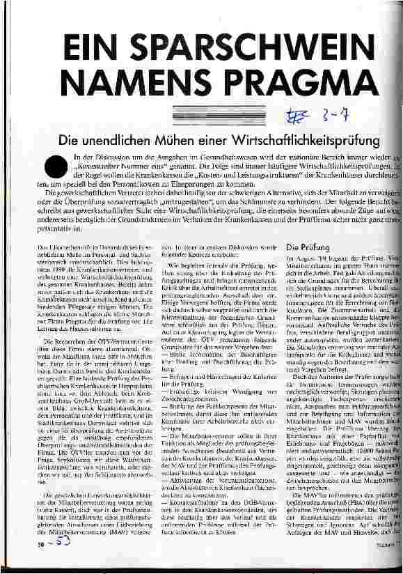 Ein Sparschwein namens Pragma Die unendlichen Mühen einer Wirtschaftlichkeitsprüfung