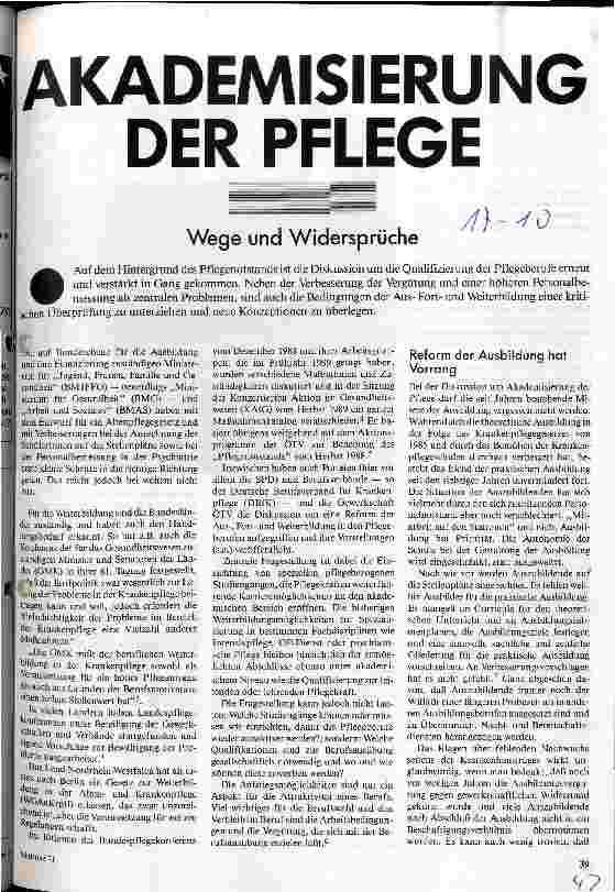 Akademisierung der Pflege - Wege und Widersprüche