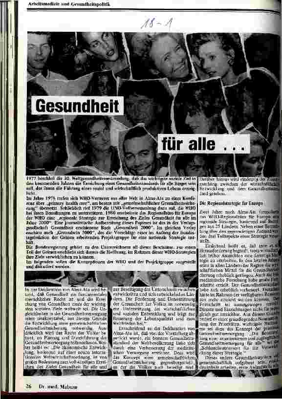 Gesundheit für alle ...