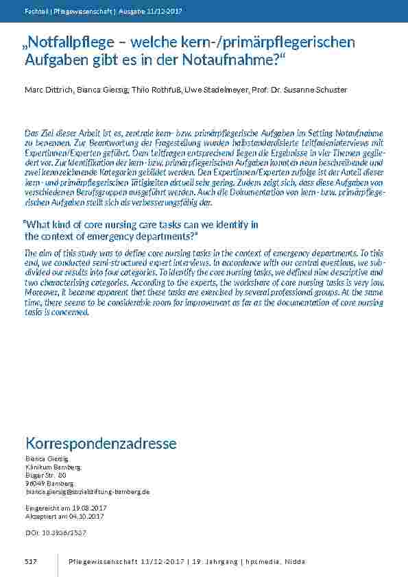 [doc_201640] „Notfallpflege – welche kern-/primärpflegerischen Aufgaben gibt es in der Notaufnahme? “